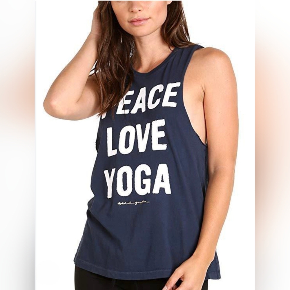 Spiritual Gangster Navy Blue Muscle Tank Top size small